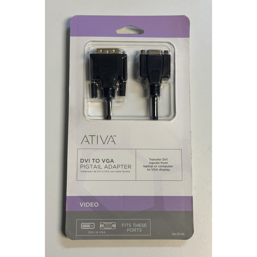 ATIVA 529-446 | DVI To VGA Pigtail Adapter NEW IN BOX SEALED